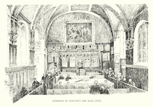 Wnętrze sali karczmy Lincolna, stare (lito) autorstwa English School