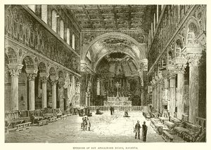 Wnętrze San Apollinare Nuovo, Rawenna autorstwa English School