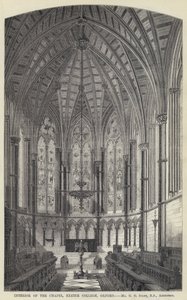 Wnętrze kaplicy, Exeter College, Oxford (grafika) autorstwa English School