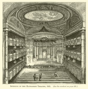 Wnętrze teatru Haymarket, 1821 autorstwa English School