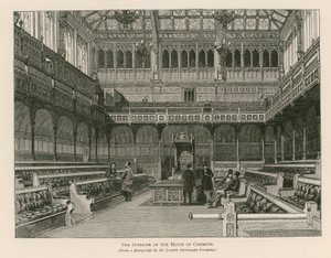 Wnętrze Izby Gmin, Westminster, Londyn autorstwa English School