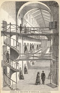 Wnętrze aresztu, Clerkenwell, ilustracja z The Criminal Prisons of London i Sceny z życia więziennego Henry