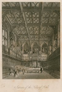 Wnętrze Izby Lordów, Westminster, Londyn autorstwa English School