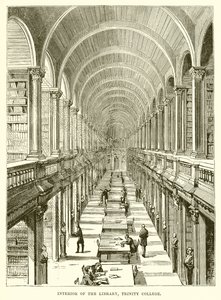 Wnętrze Biblioteki, Trinity College autorstwa English School