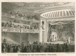 Wnętrze teatru Sans Pareil (Teatr Adelphi), Londyn autorstwa English School
