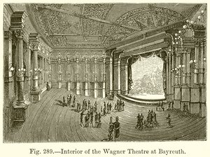 Wnętrze Teatru Wagnera w Bayreuth autorstwa English School
