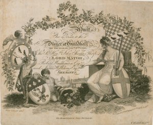 Zaproszenie na bankiet w Guildhall w Londynie, 9 listopada 1820 r autorstwa English School