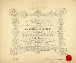 Zaproszenie na bankiet w Guildhall w Londynie, 9 listopada 1847 r. autorstwa English School