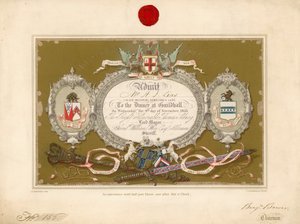 Zaproszenie na bankiet w Guildhall w Londynie, 9 listopada 1853 r autorstwa English School
