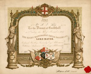 Zaproszenie na bankiet w Guildhall w Londynie, 9 listopada 1855 r. autorstwa English School
