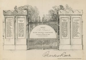 Zaproszenie na otwarcie cmentarza Bunhill Fields autorstwa English School