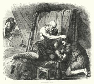Izaak błogosławi Jakuba (rycina) autorstwa English School