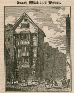 Isaak Waltons House, Fleet Street, Londyn autorstwa English School
