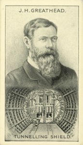JH Greathead, Tarcza tunelowa (litografia) autorstwa English School