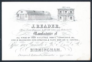 J Reader, brygadzista Porter & Co, karta handlowa autorstwa English School