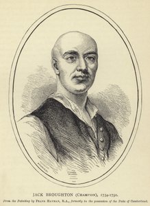 Jack Broughton, mistrz, 1734-1750, z obrazu Franka Haymana, RA, dawniej w posiadaniu księcia Cumberland autorstwa English School