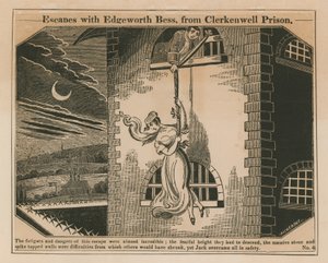Jack Sheppard ucieka z Edgeworthem Bessem z więzienia Clerkenwell autorstwa English School