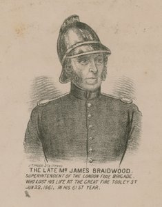 James Braidwood, nadinspektor londyńskiej straży pożarnej autorstwa English School