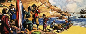 Jan van Riebeeck przybywa do RPA autorstwa English School