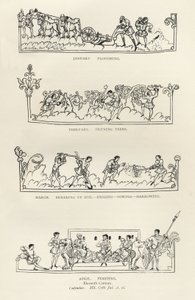 Styczeń, luty, marzec i kwiecień, z „Kalendarza Juliusza i hymna”, ilustracja z „Historii ludu angielskiego” autorstwa English School
