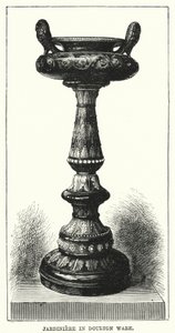 Jardiniere w Doulton ware (grawerowanie) autorstwa English School