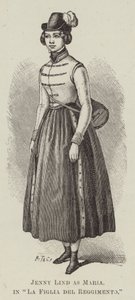 Jenny Lind jako Maria w „Córce pułku” (rycina) autorstwa English School