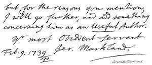 Jeremiasz Markland autorstwa English School