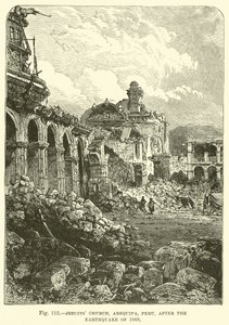 Kościół Jezuitów, Arequipa, Peru, po trzęsieniu ziemi w 1868 r. autorstwa English School