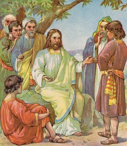 Jezus i jego uczniowie (kolorowa litografia) autorstwa English School
