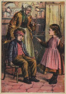 Jill Makes Game of Poor Jack (kolorowa litografia) autorstwa English School