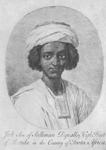 Hiob, syn Sulejmana Diallo, arcykapłana więzi w kraju Foota, Afryka, ok. 1750 (akwaforta i grawerunek) autorstwa English School