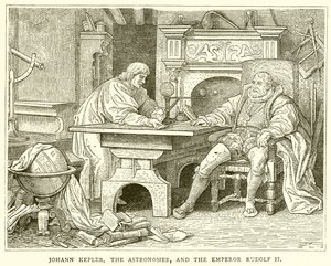 Astronom Johann Kepler i cesarz Rudolf II autorstwa English School