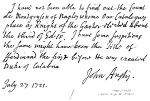 John Anstis (Podwiązki Król w Arms) autorstwa English School