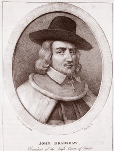 John Bradshaw, przypisywany Gravedon, ryty przez de Langlume autorstwa English School