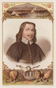 John Bunyan, portret (kolorowy grawerunek) autorstwa English School