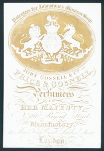 John Gosnell & Co, późny, Price & Gosnell, karta handlowa autorstwa English School