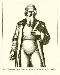 John Gutenberg, wynalazca druku z ruchomymi czcionkami autorstwa English School