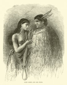 John Heke i jego żona autorstwa English School