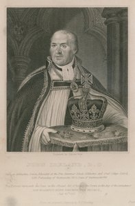 John Ireland, który dzierżył koronę podczas koronacji Jego Królewskiej Mości króla Jerzego IV autorstwa English School
