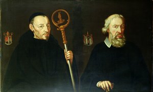 John Placid (1599-1681) i jego brat Sir Thomas Gascoigne, 2. baronet (ok. 1593-1686) (olej na płótnie) autorstwa English School