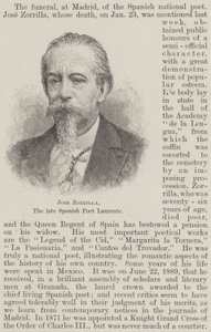 Jose Zorrilla, zmarły laureat hiszpańskiego poety (grafika) autorstwa English School