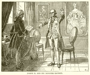 Józef II i jego minister Kaunitz autorstwa English School