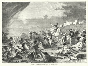 Joshua nakazuje Słońcu stać nieruchomo (ryt) autorstwa English School