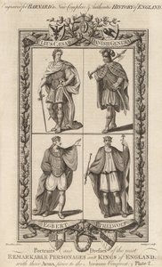 Julius Cesar, duński generał, Egbert i Ethelwolf, ilustracja z „Portretów i sukien królów Anglii…” autorstwa Edwarda Barnarda autorstwa English School