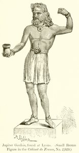 Jupiter Gaulois znaleziony w Lyonie. (Mała figurka z brązu w Cabinet de France, nr 2,929) (rycina) autorstwa English School