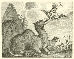 Jowisz i wielbłąd (rycina) autorstwa English School