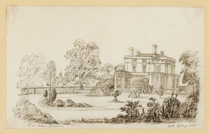 Ogrody Pałacu Kensington; z dnia 27 sierpnia 1857 (tusz na papierze) autorstwa English School