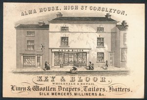 Key and Bloor, sprzedaż hurtowa i detaliczna sukien lnianych i wełnianych, krawcy, kapelusznicy, jedwabni mercers, modniczki autorstwa English School