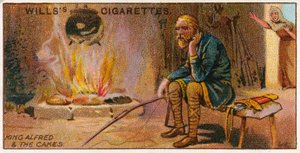Król Alfred i ciasta autorstwa English School