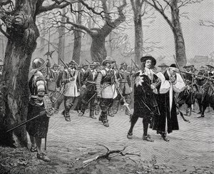 Król Karol I (1600-49) w drodze na egzekucję autorstwa English School
